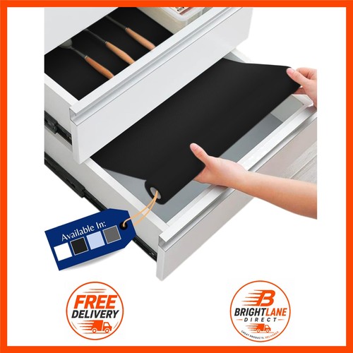 Adjustable black drawer liners - black,